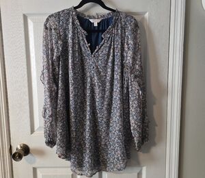 LC Lauren Conrad Multicolor Floral Blouse